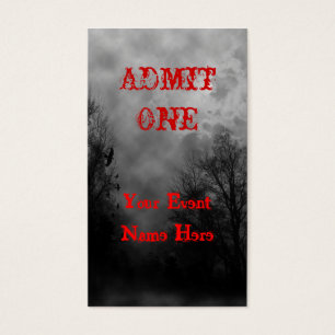 Haunted Sky Event Ticket Template Business Card
