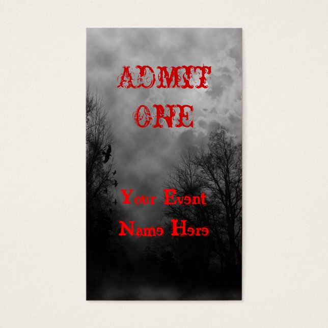 Haunted Sky Event Ticket Template Business Card (Front)