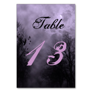 Haunted Sky Purple Mist Custom Table Card