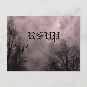 Haunted Sky Red Mist Custom RSVP Postcard