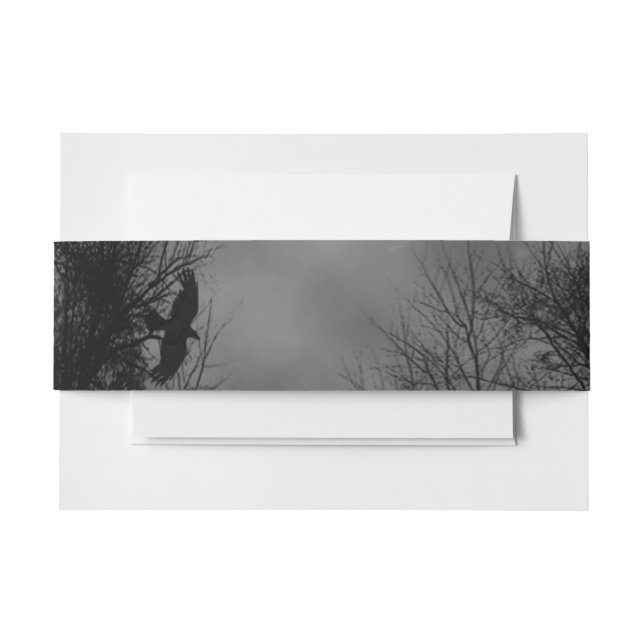 Haunted Sky with Crows Invitation Bands Invitation Belly Band (Front Example)