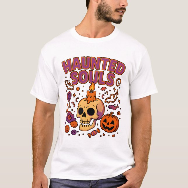 Haunted Souls Halloween Clothes Cute Unisex  T-Shirt (Front)