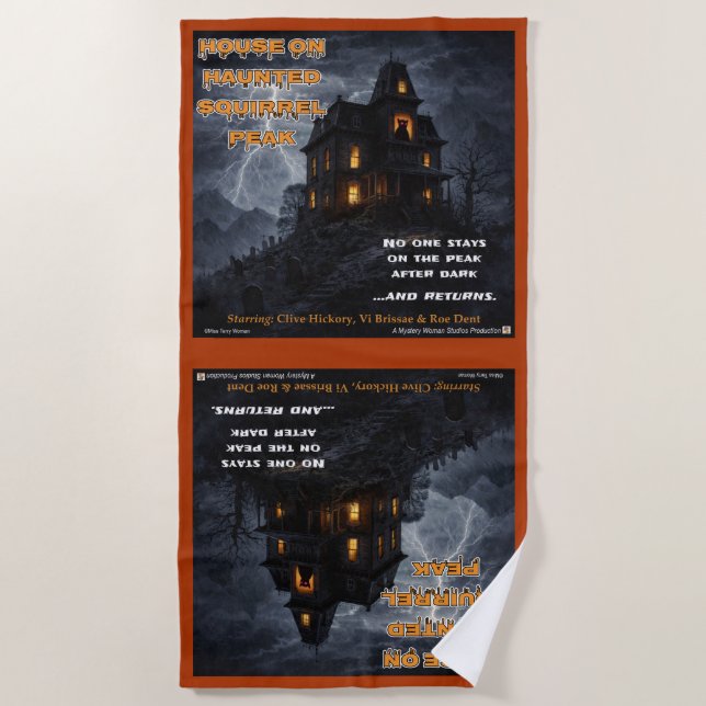 Haunted Squirrel Peak Beach Towel (Front)