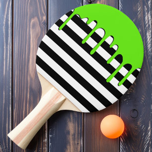 Haunted Stripe Green Drip Ping Pong Paddle
