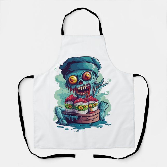 Haunted Sushi Chef Apron (Front)