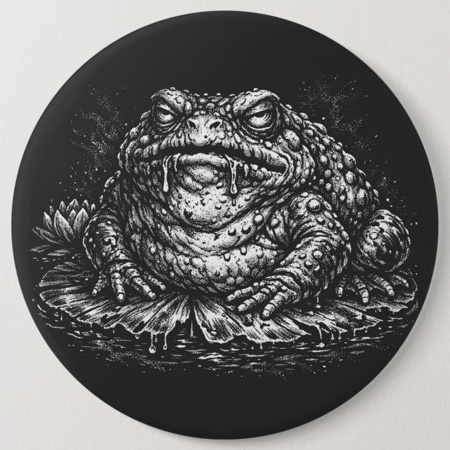 Haunted Toad Sigil by BurnsInHell 6 Inch Round Button (Front)