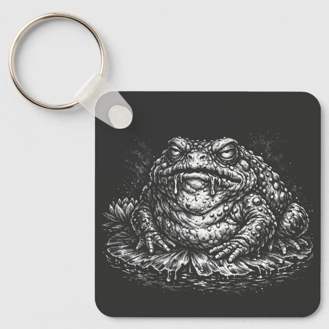Haunted Toad Sigil by BurnsInHell Keychain (Front)