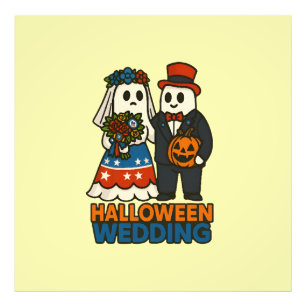 Haunted Union: A Ghostly Red & Blue Wedding Photo Print