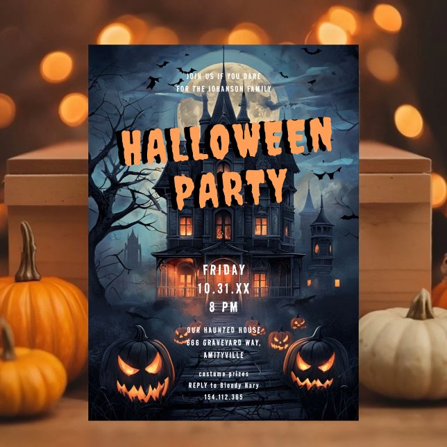 Haunted Victorian House Halloween Party Invitation (Creator Uploaded)