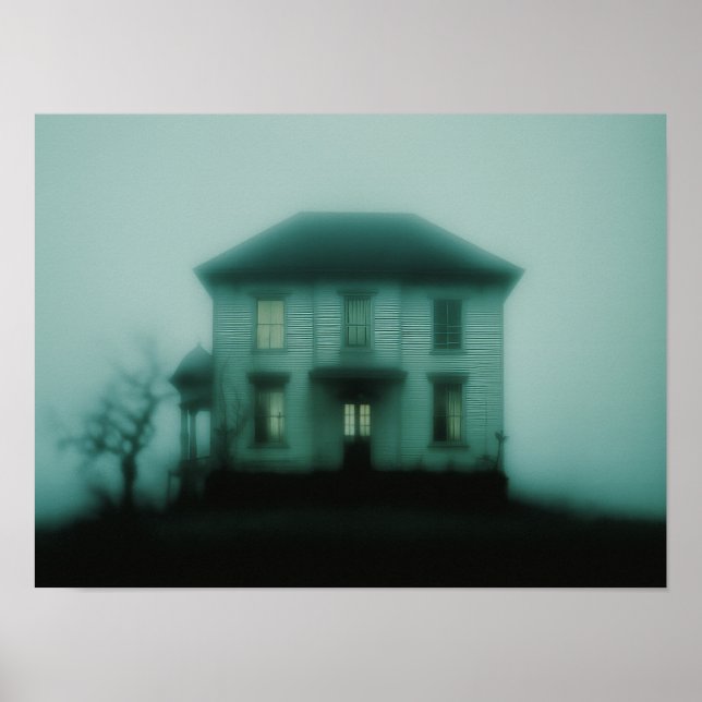 Haunted Victorian Mansion Foggy Atmospheric Horror Poster (Front)
