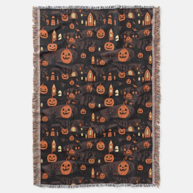 Haunted Village  Throw Blanket (Front Vertical)