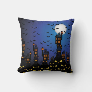 Haunted Village Throw Pillow