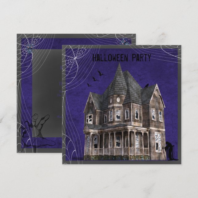 Haunted Witch House Halloween Invitation (Front/Back)
