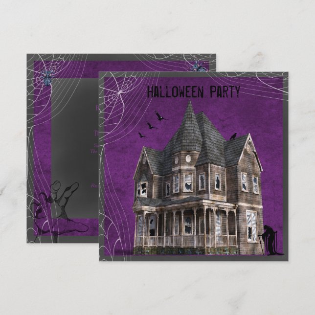 Haunted Witch House Halloween Invitation (Front/Back)