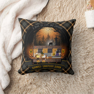 Haunted Yakitori Haven Throw Pillow