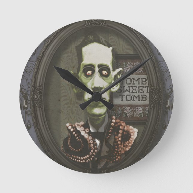 Haunted Zombie HP Lovecraft Clock (Front)