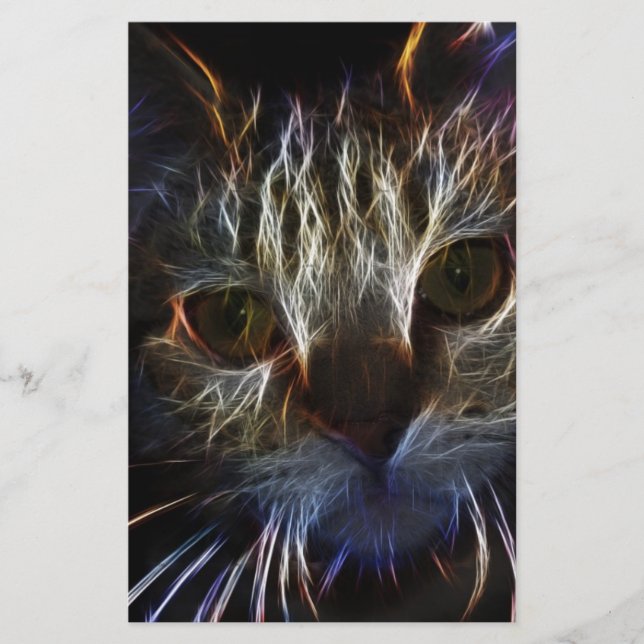 Haunting cat face art, made of light - gothic (Front)