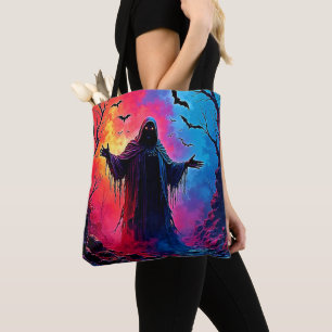 Haunting Demon Cloaked In Shadows Design Tote Bag