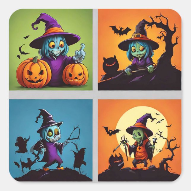Haunting Halloween Square Sticker (Front)