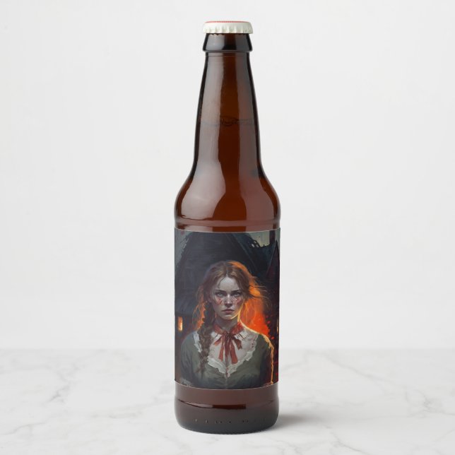 Haunting house beer bottle label (Front)