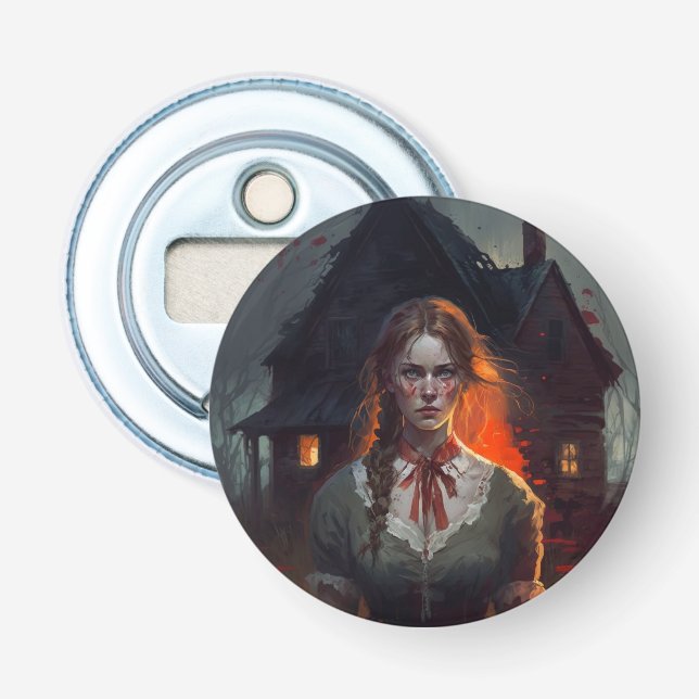 Haunting house bottle opener (Front)