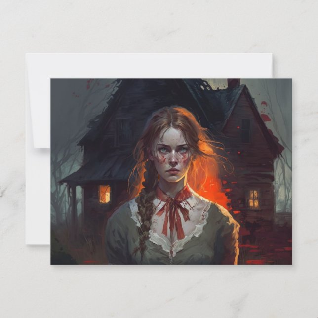 Haunting house card (Front)