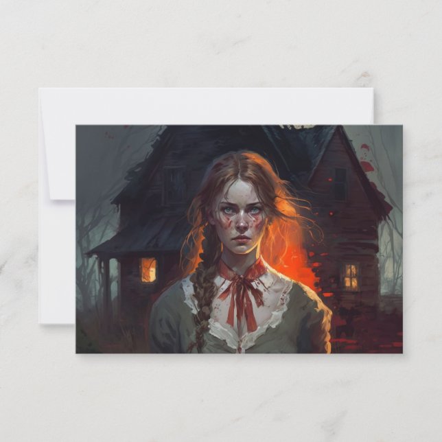 Haunting house card (Front)