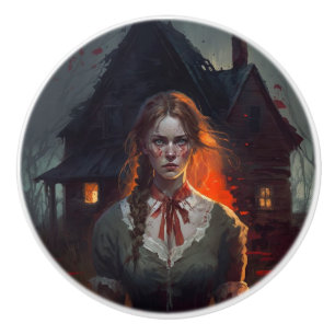 Haunting house ceramic knob
