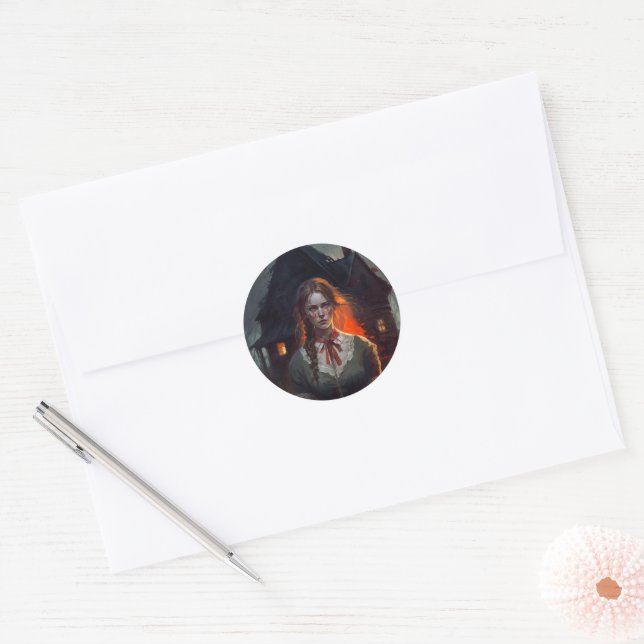 Haunting house classic round sticker (Envelope)