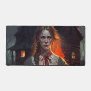 Haunting house desk mat