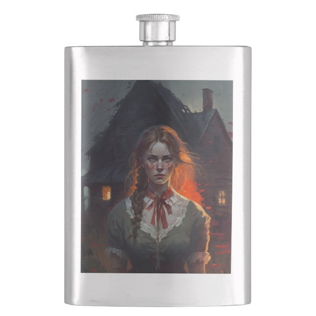 Haunting house hip flask (Front)