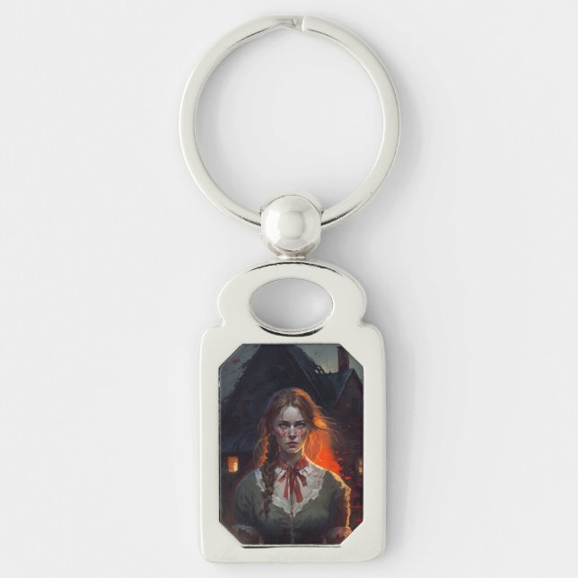 Haunting house keychain (Front)