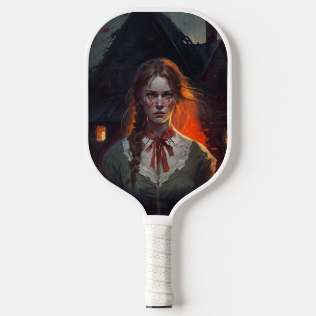 Haunting house pickleball paddle (Front)