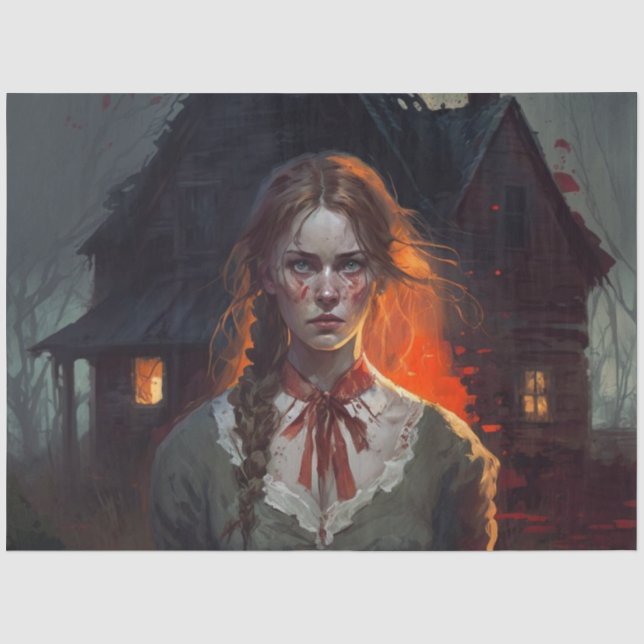 Haunting house tissue paper (Front)