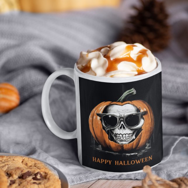 Haunting Jack O' Lantern Grinning Skull Halloween Coffee Mug (Creator Uploaded)
