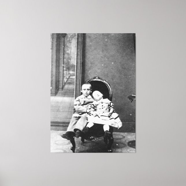 Haunting Vintage Sibling Portrait  Canvas Print (Front)