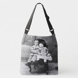 Haunting Vintage Sibling Portrait Crossbody Bag