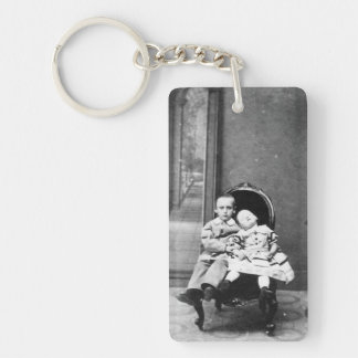 Haunting Vintage Sibling Portrait  Keychain