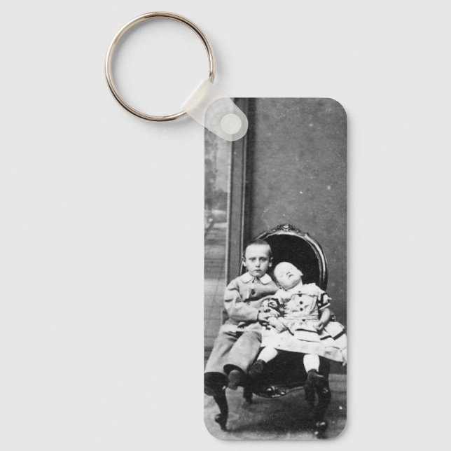 Haunting Vintage Sibling Portrait  Keychain (Front)