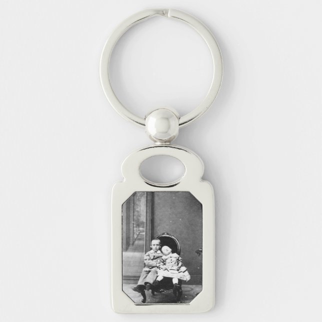 Haunting Vintage Sibling Portrait  Keychain (Front)