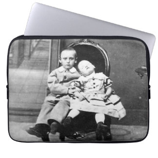 Haunting Vintage Sibling Portrait Laptop Sleeve