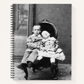 Haunting Vintage Sibling Portrait Notebook