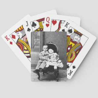 Haunting Vintage Sibling Portrait Playing Cards