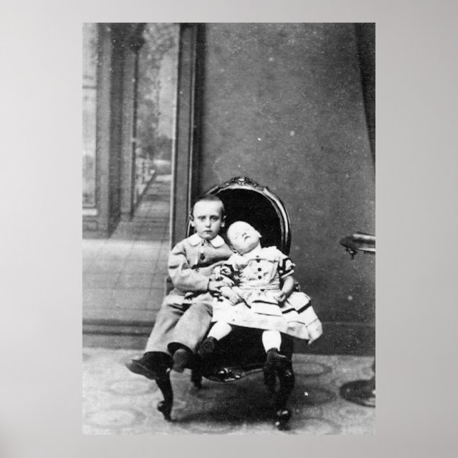 Haunting Vintage Sibling Portrait  Poster (Front)