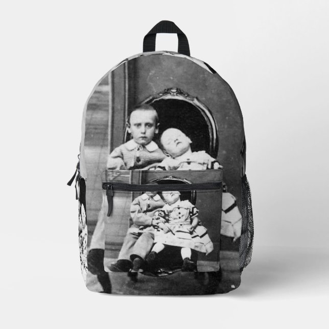 Haunting Vintage Sibling Portrait  Printed Backpack (Front)