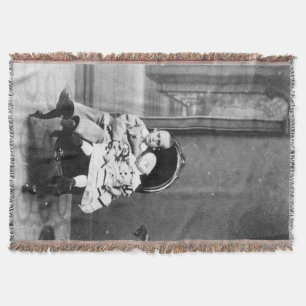 Haunting Vintage Sibling Portrait Throw Blanket