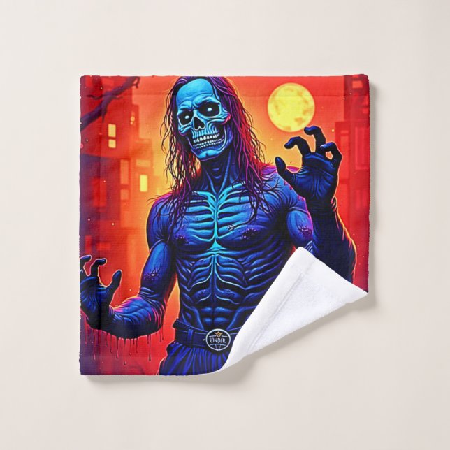 Haunting Zombie Demon In The City Design Bath Towel Set (Wash Cloth)