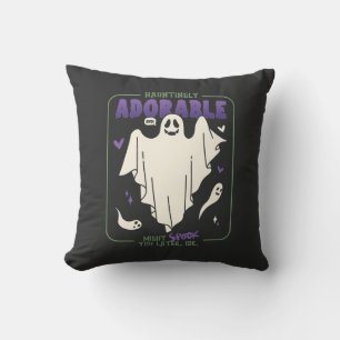 Hauntingly Adorable Funny Halloween Sayings Throw Pillow