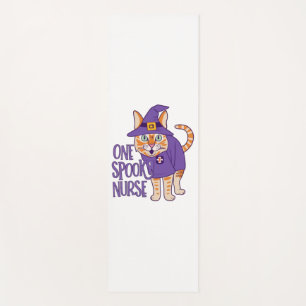Hauntingly Cute One Spooky Nurse Cat Yoga Mat