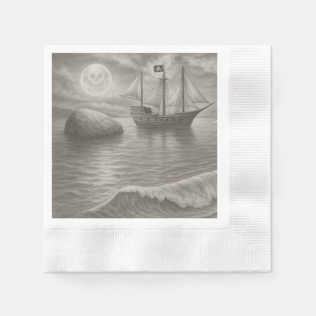 Hauntingly Elegant Pirate Napkin (Front)
